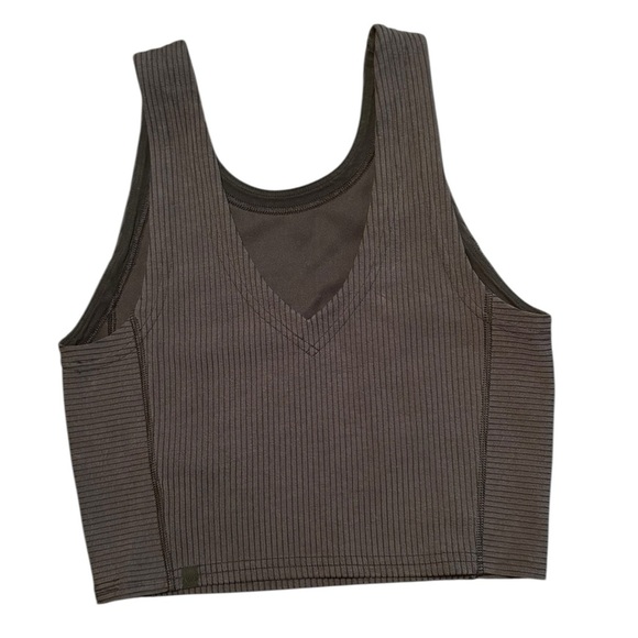 Lululemon Ribbed Softstreme Cropped Tank Top, Black Size 2, Excellent Condition - Picture 5 of 7